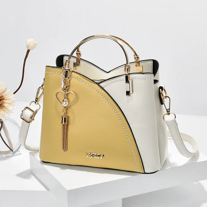 Bolsa Linda Top de Couro PU com Design Exclusivo