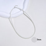 925 prata esterlina 6mm colar de pérolas para mulheres jóias no pescoço pérola grânulo gargantilha itens baratos com presente de festa