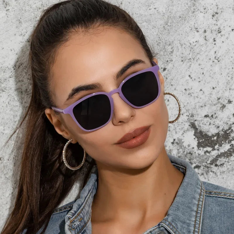 Óculos de sol quadrados vintage para mulheres, óculos de sol espelho de luxo UV400 Shades, moda feminina, marca designer, retro