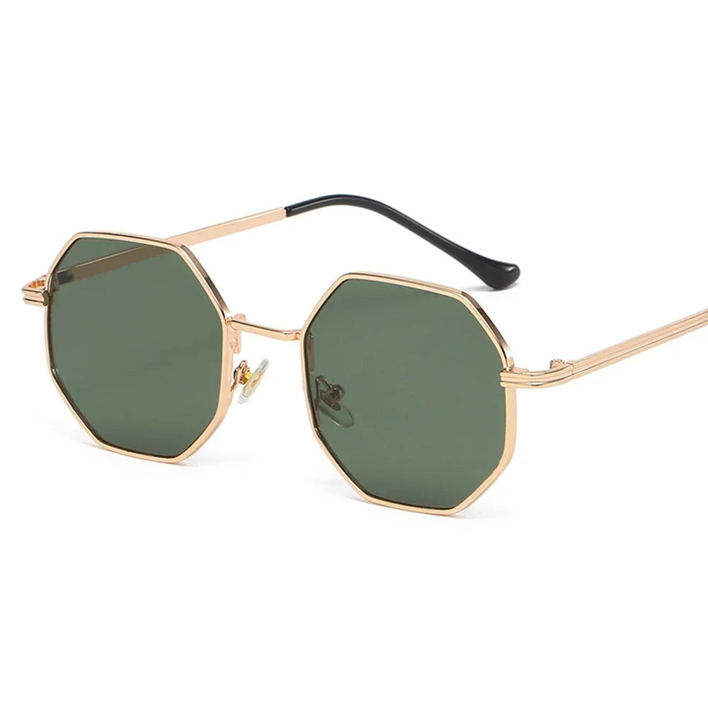 Óculos de Sol Octagon Metal Luxo Linda Top
