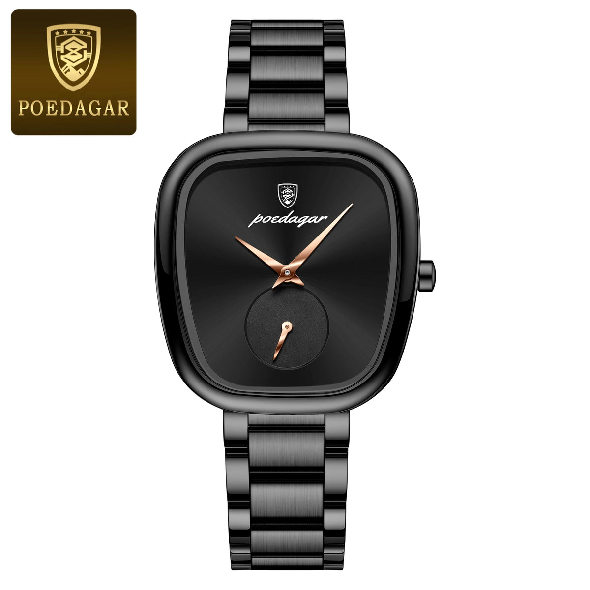 POEDAGAR-Relógio de quartzo feminino impermeável em aço inoxidável, relógio feminino elegante, relógios de luxo para senhoras, alta qualidade