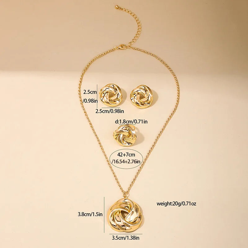Conjunto Elegância Suprema: Colar, Anel e Brincos