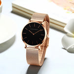 Relógios minimalistas nórdicos impermeáveis para mulheres, ouro rosa, movimento de quartzo japonês, marca superior, Dropshipping, elegante, 36mm