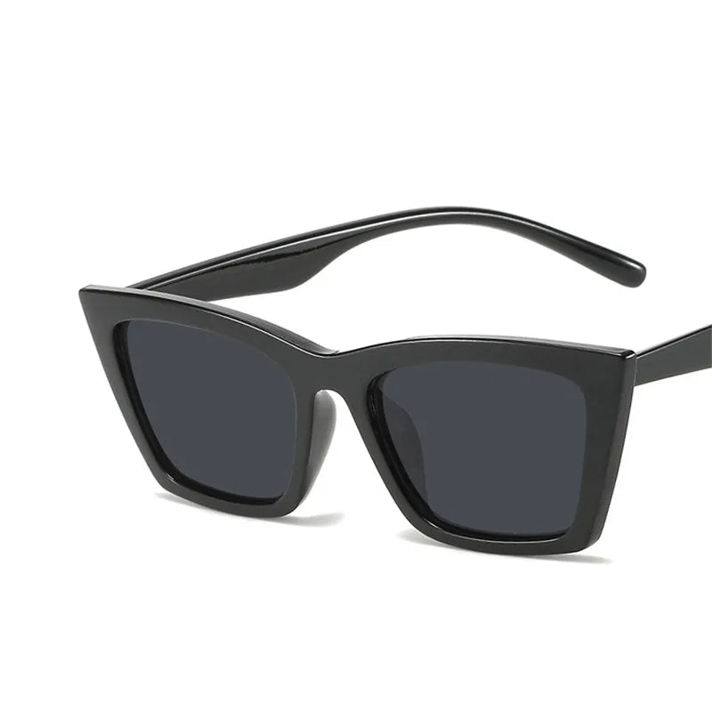 Óculos de sol vintage para mulheres, óculos de sol quadrados pequenos, designer de marca feminina, tons retrô, INS moda