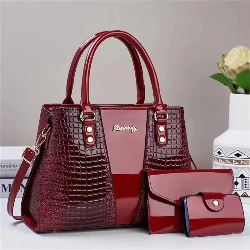 Bolsa Crossbody Linda Top com Padrão Crocodilo