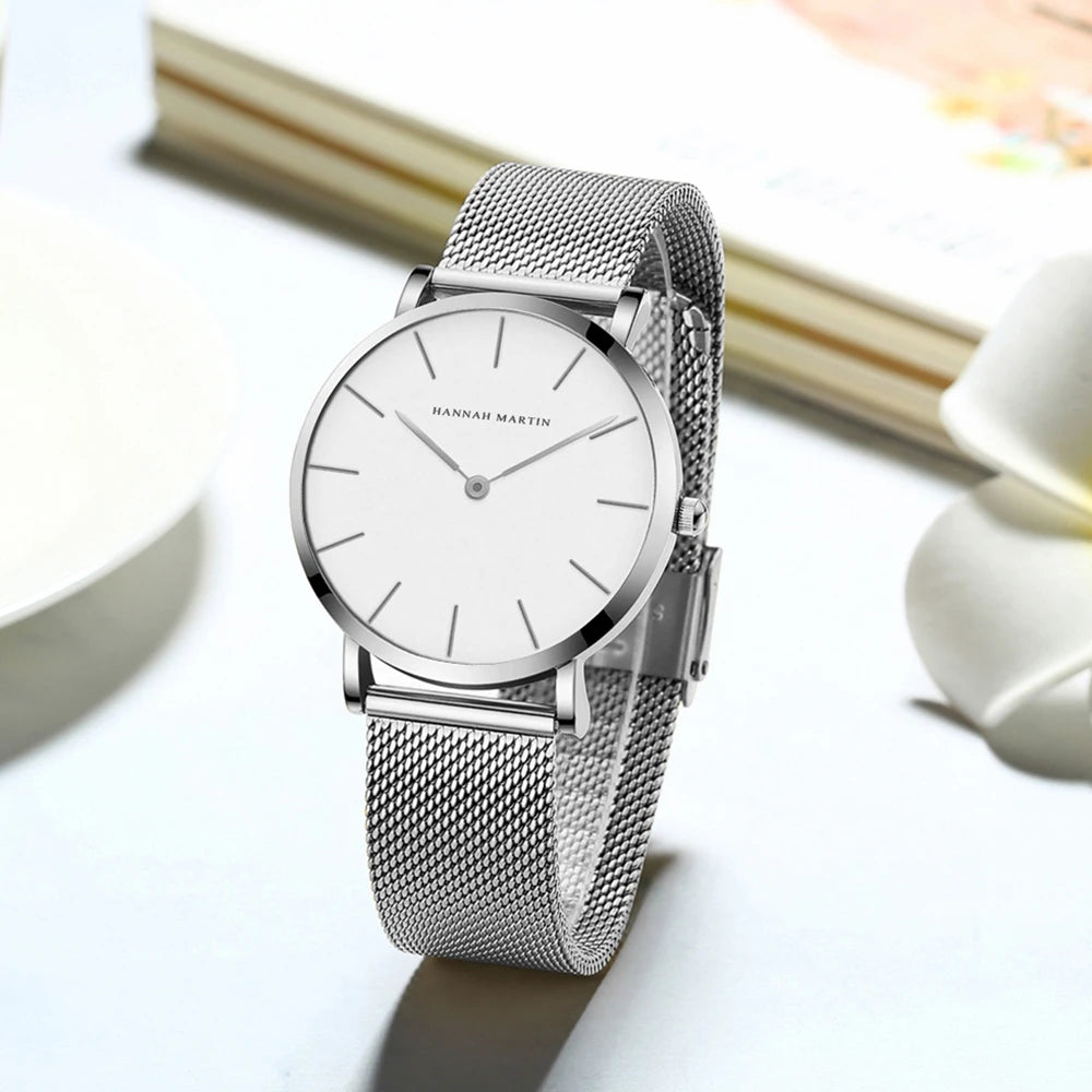 Relógio Minimalista Feminino Ouro Rosa 36mm