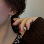 Brincos de Pérola e Zircão Banhados a Ouro 14K