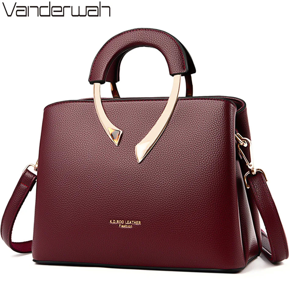 Linda Top - Bolsa Crossbody de Couro Genuíno Luxuosa