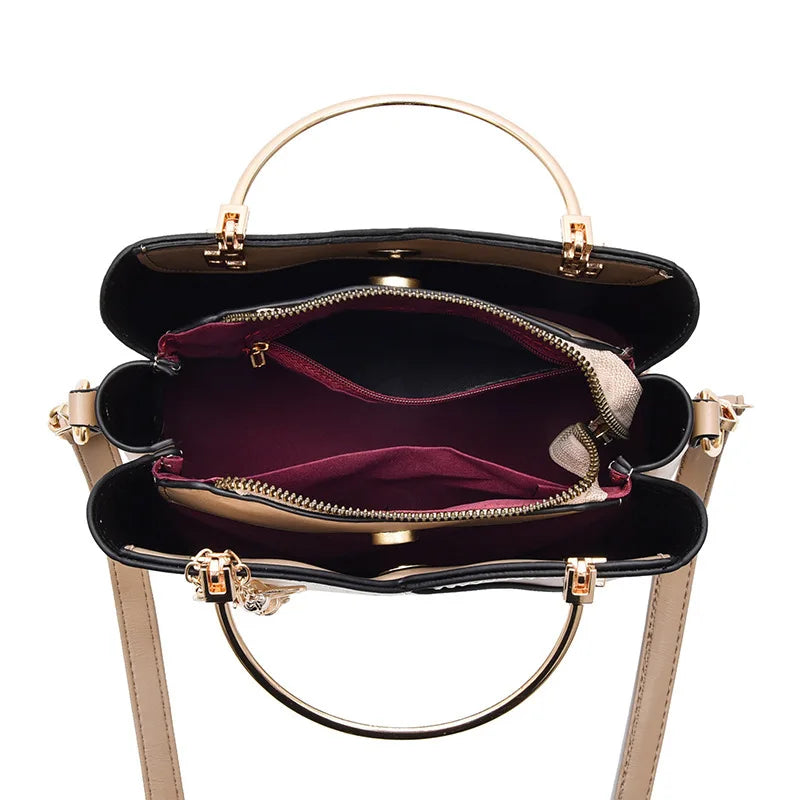 Bolsa Linda Top de Couro PU com Design Exclusivo