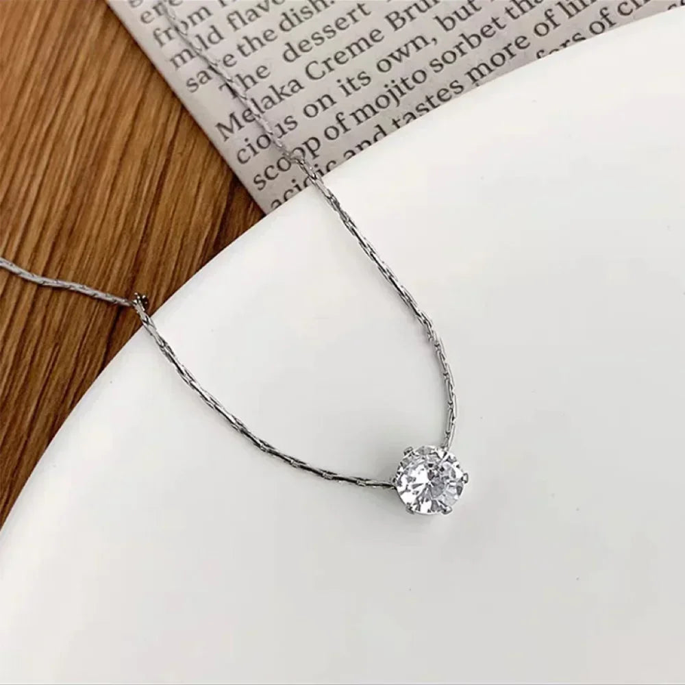 Mariasz minimalista cor de ouro aço inoxidável coração delicado clássico zircão charme anti manchar corrente colar para jóias femininas
