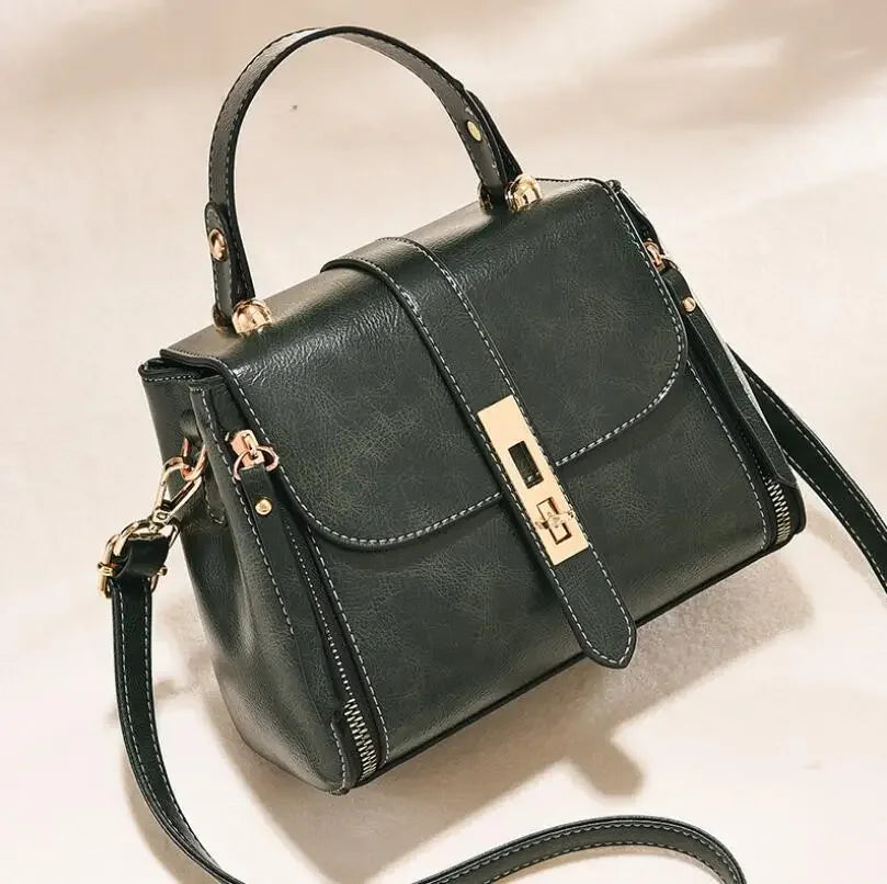 Bolsas De Couro Genuíno Para As Mulheres, Zíper Duplo, Sacos De Ombro De Luxo, Decoração De Bloqueio, Real Bolsa De Couro, L53