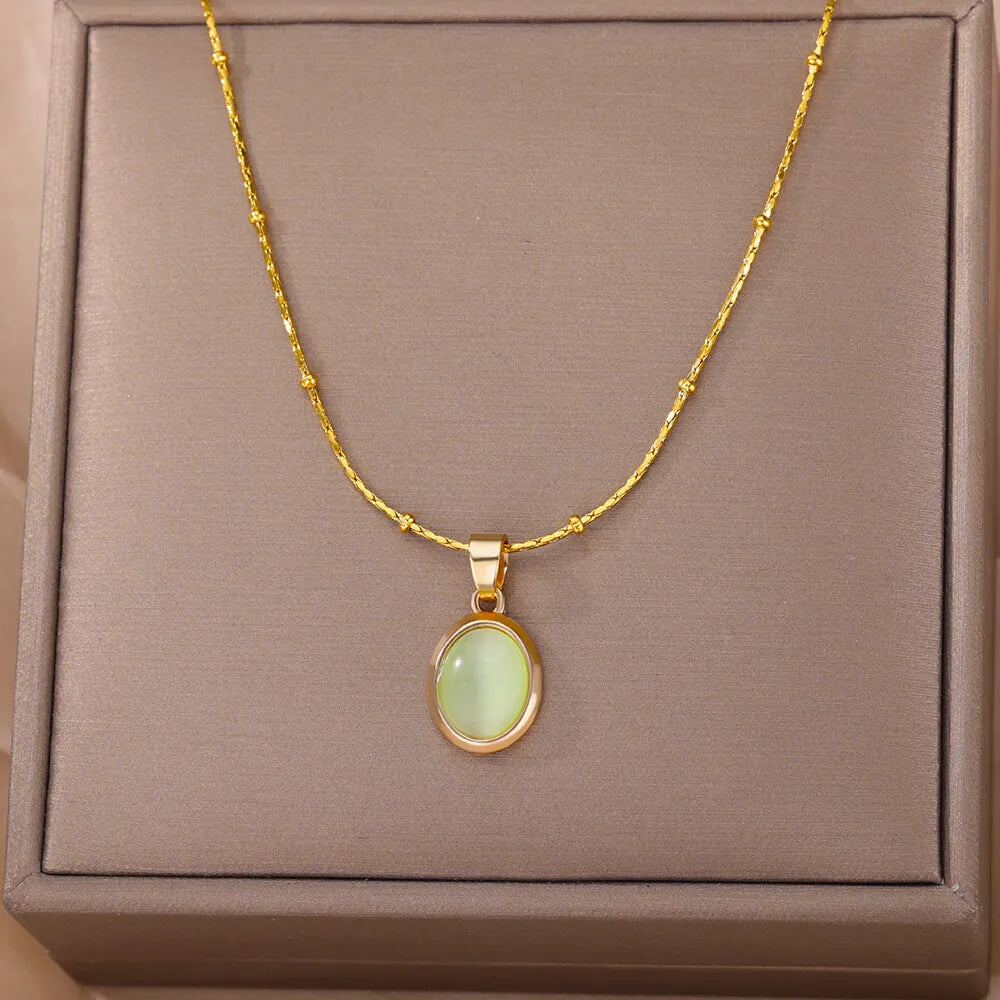 Colar Elegância Opala Banhado a Ouro