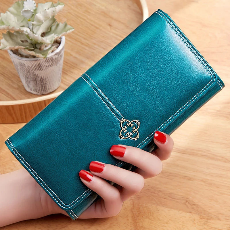 Carteira de couro feminina mulher luxo longo carteiras moda feminina bolsas sacos de dinheiro 2022 bolsas das mulheres bolsa cartões titular
