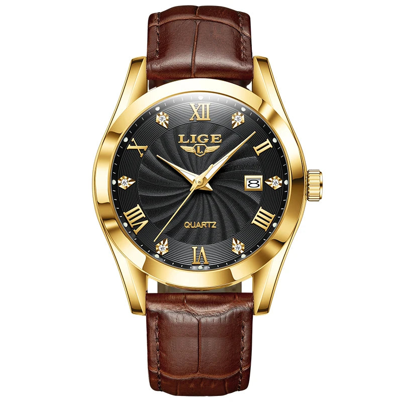 LIGE Mulheres Relógio Moda Couro Militar Esporte Relógios À Prova D 'Água Para As Mulheres Top Marca de Luxo Pulseira Feminina Relógio Reloj Mujer