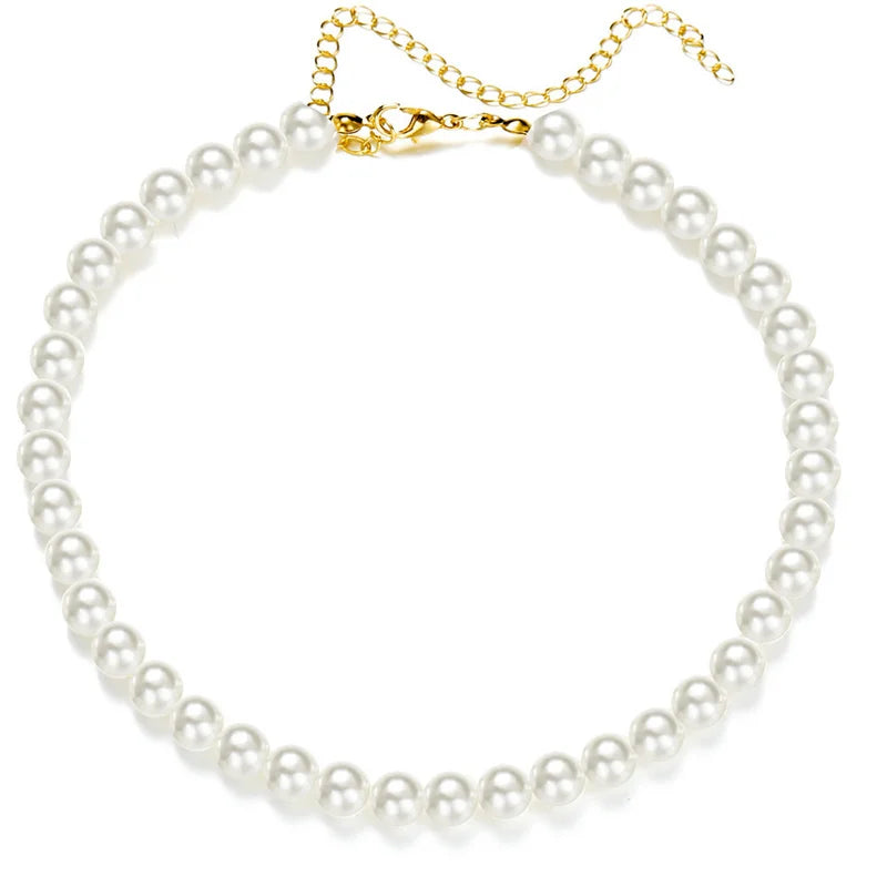 Colar de pérolas para mulheres Festa de casamento Jóias, corrente elegante multicamadas, presente acessórios retrô, nova moda, 2024