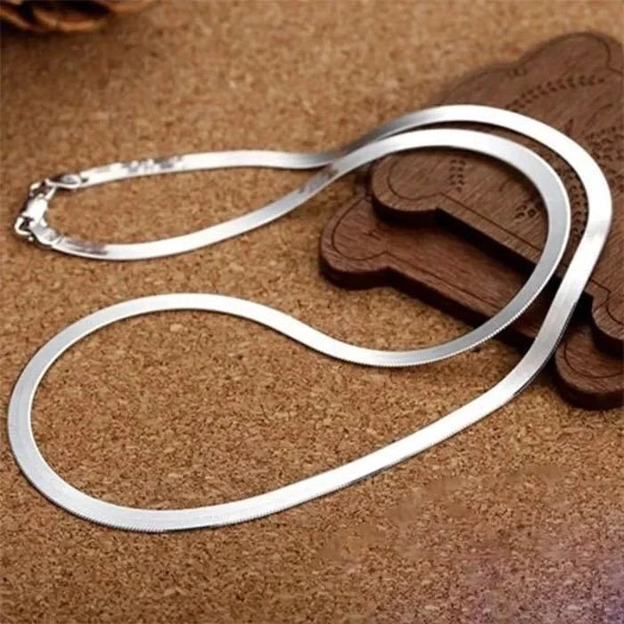 Colar de Prata Esterlina 925 Linda Top Luxo 4mm