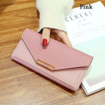 Carteira de couro PU para mulheres, bolsa longa, bolsa de dinheiro, embreagem, bolso do telefone, senhora, moda