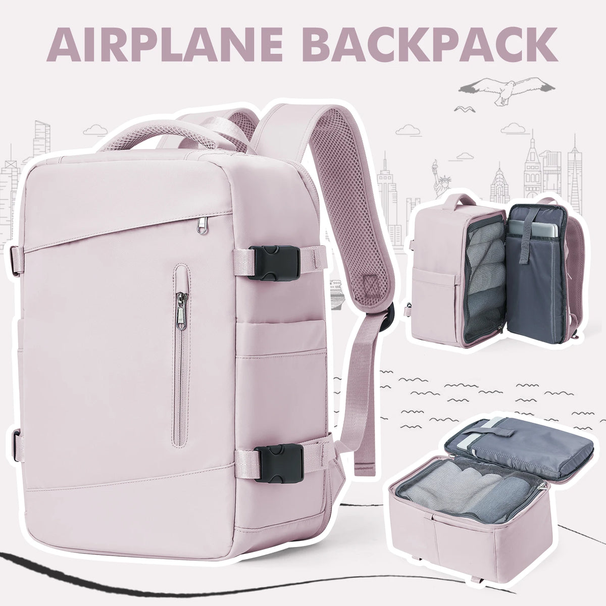 Mochila Feminina luxo para Viagem Aprovada como Bagagem de Mão